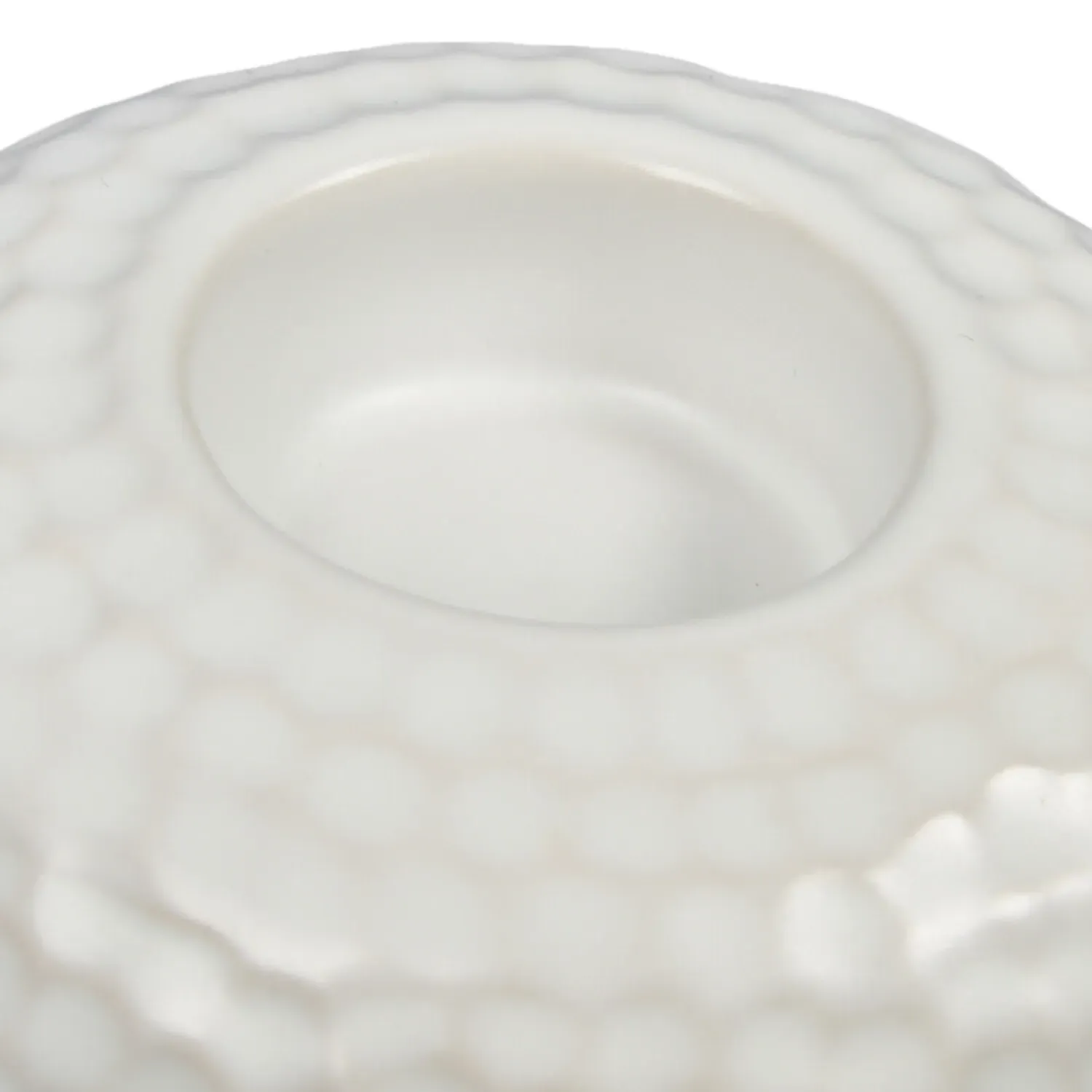Astrid Hammered Tealight Holder - White