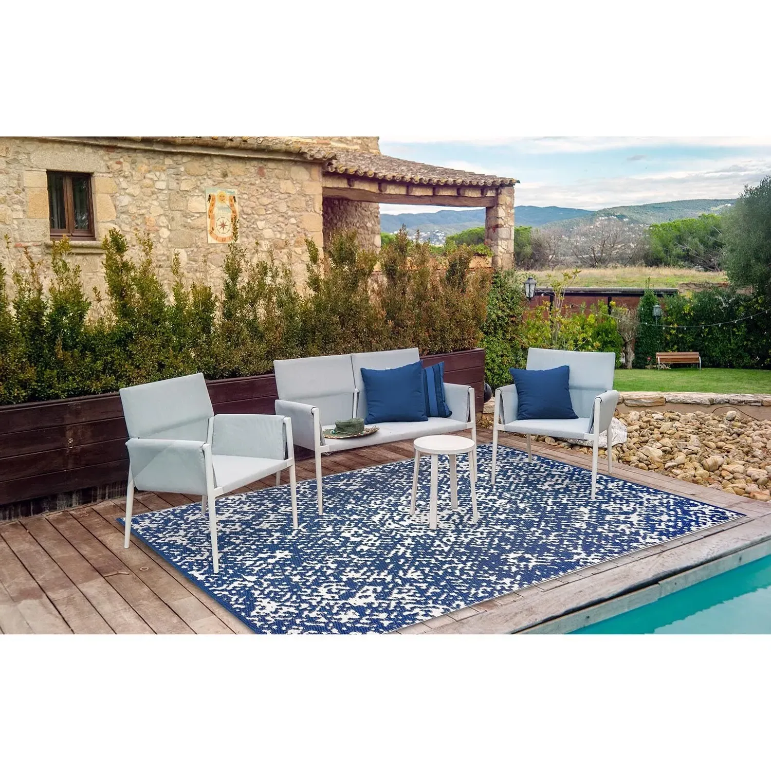 Athena Outdoor Rug - Blue