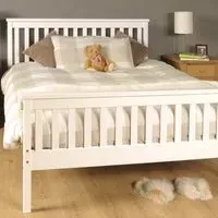 Atlantis Double Bed Frame - White, Pine