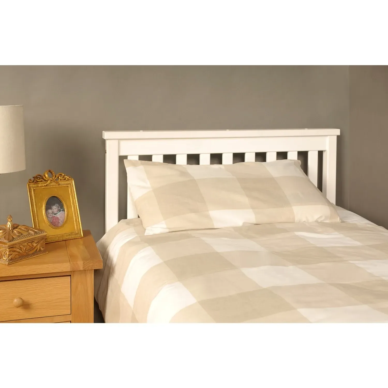 Atlantis Single Bed Frame - White, Pine