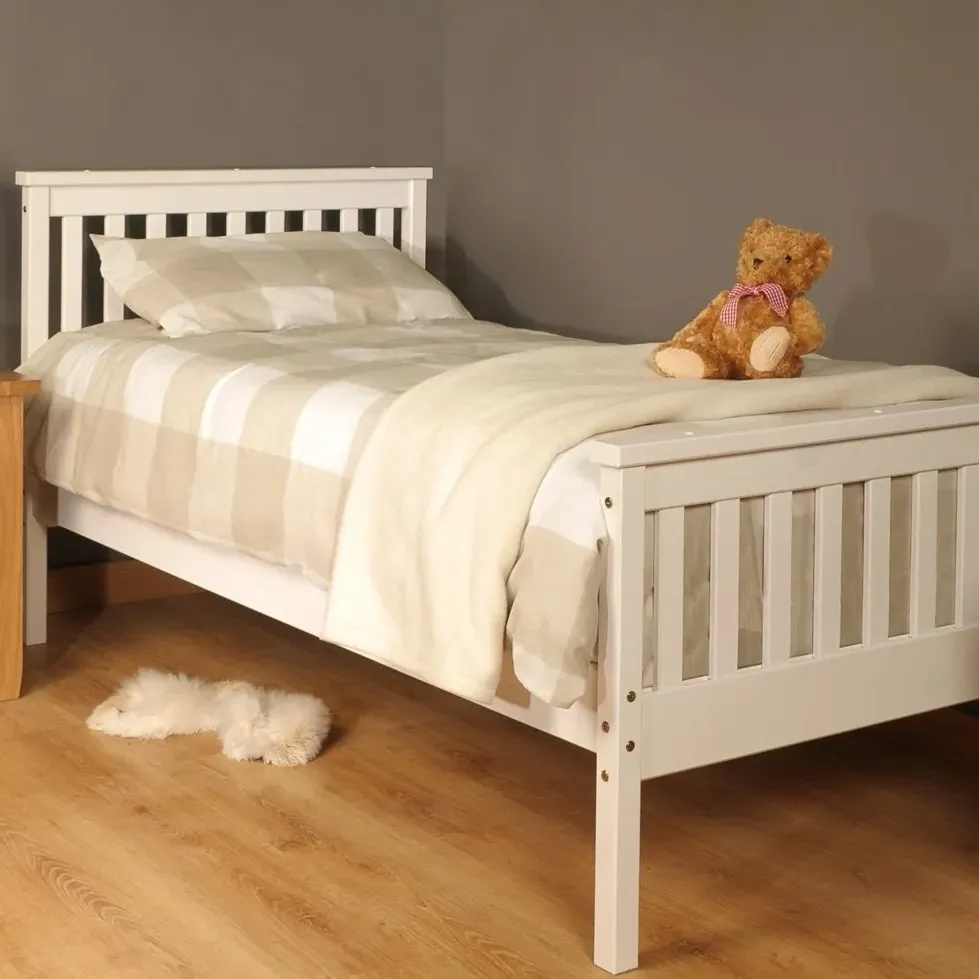 Atlantis Single Bed Frame - White, Pine image