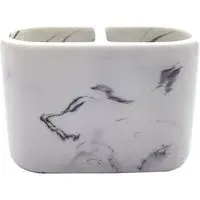 Attica Toothbrush Holder - White, Marble