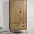 Augusta 2 Door 2 Drawer Wardrobe - Brown, Pine