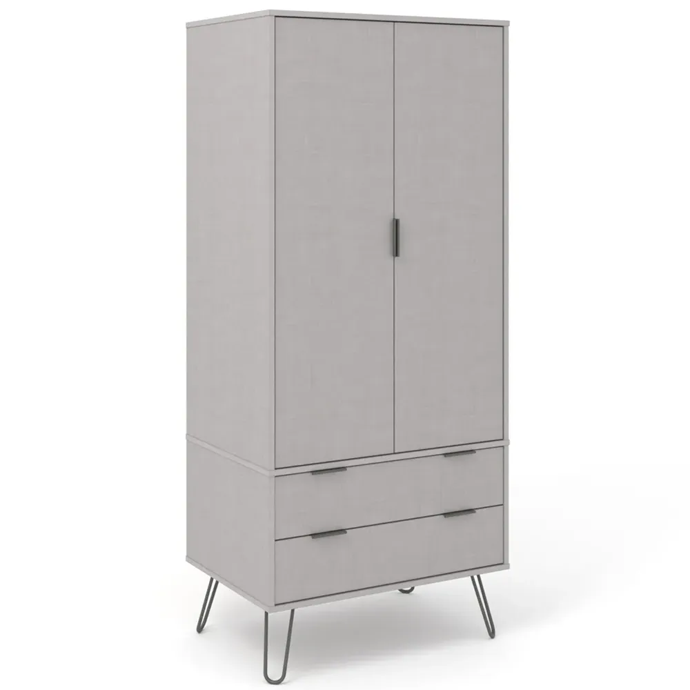 Augusta 2 Door 2 Drawer Wardrobe - Grey