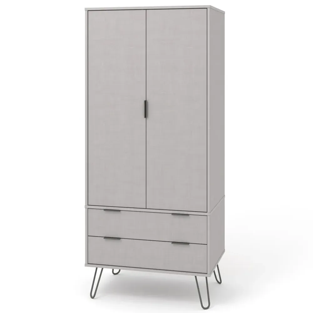 Augusta 2 Door 2 Drawer Wardrobe - Grey