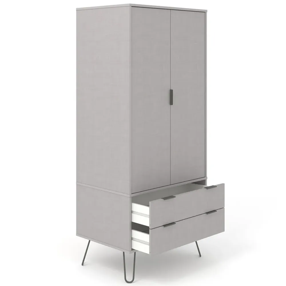 Augusta 2 Door 2 Drawer Wardrobe - Grey