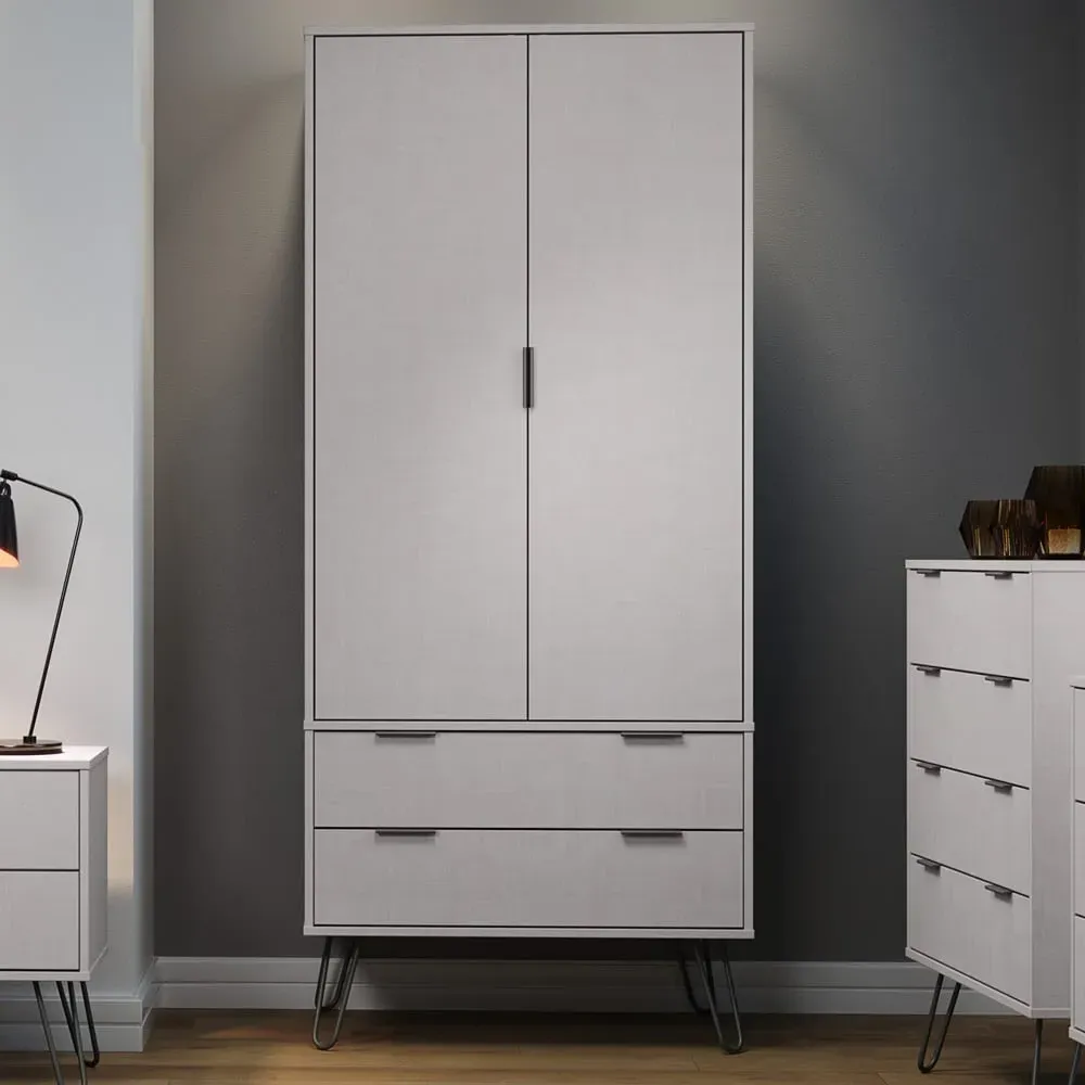Augusta 2 Door 2 Drawer Wardrobe - Grey