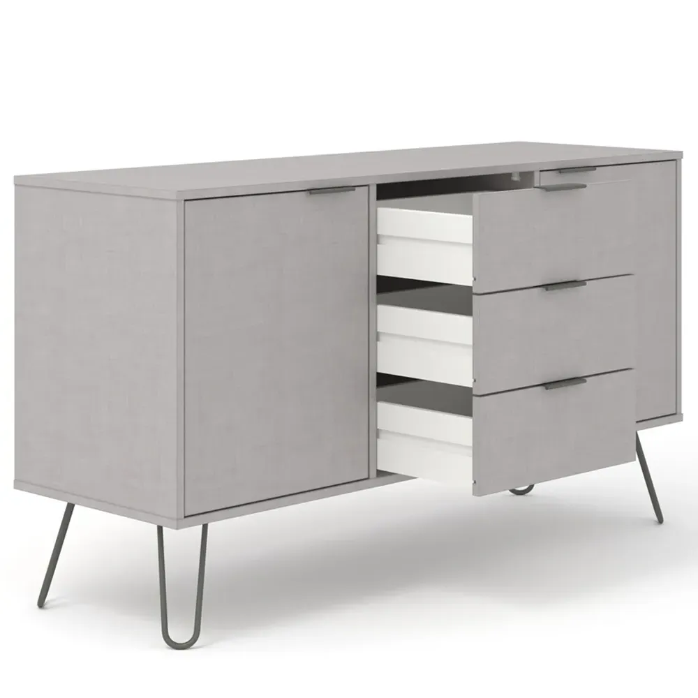Augusta 2 Door 3 Drawer Medium Sideboard - Grey