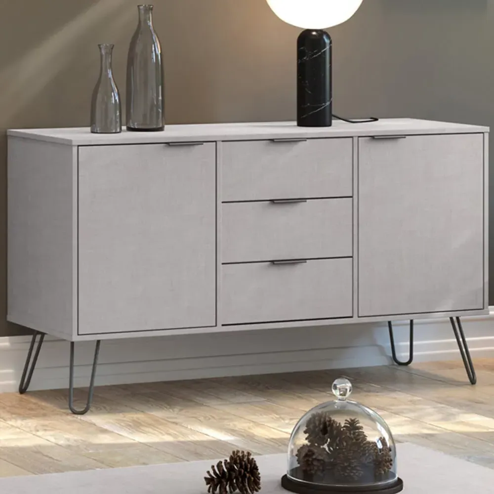 Augusta 2 Door 3 Drawer Medium Sideboard - Grey image