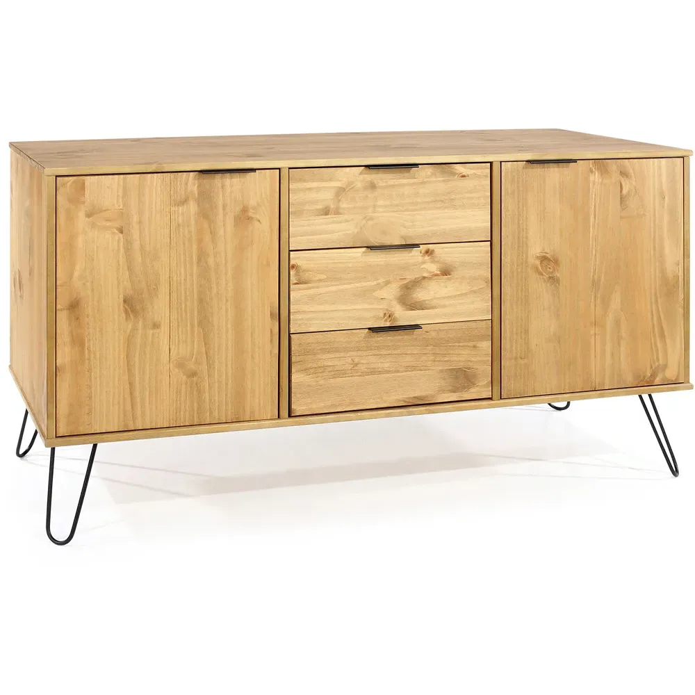 Augusta 2 Door 3 Drawer Sideboard - Brown, Pine
