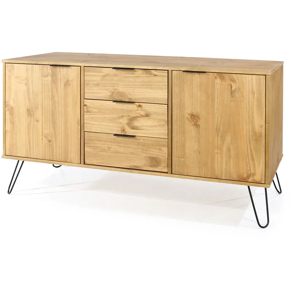 Augusta 2 Door 3 Drawer Sideboard - Brown, Pine