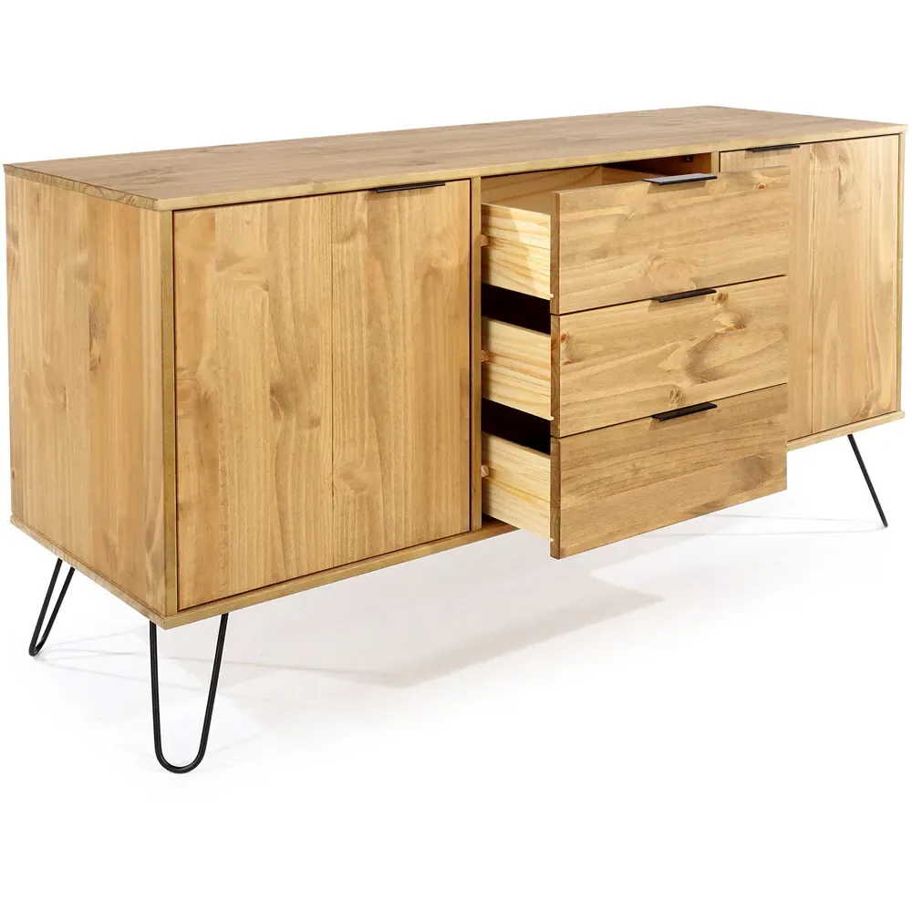 Augusta 2 Door 3 Drawer Sideboard - Brown, Pine
