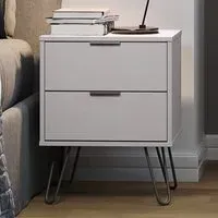 Augusta 2 Drawer Bedside Table - Grey