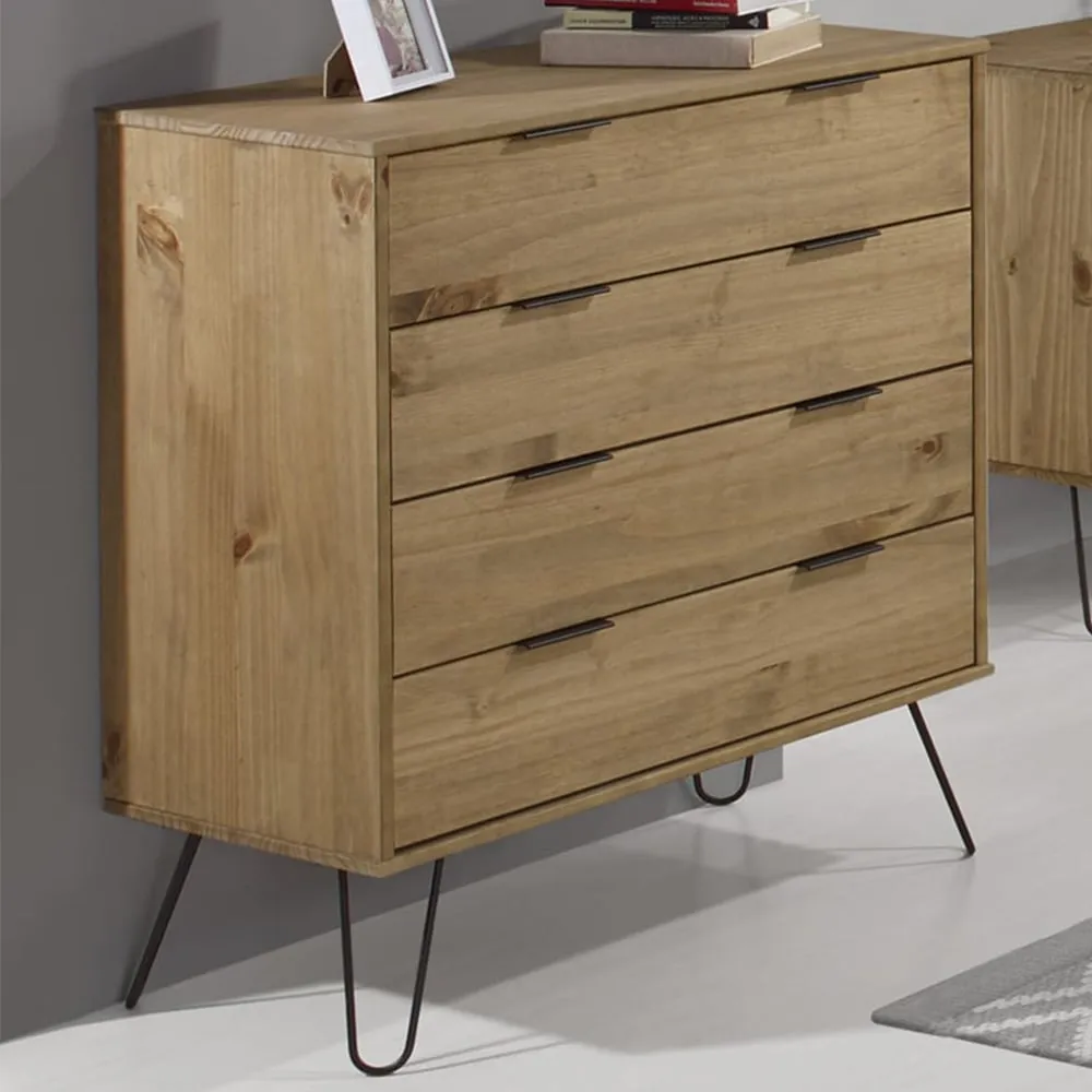 Augusta 4 Drawer Chest of Drawers - Brown, Pine