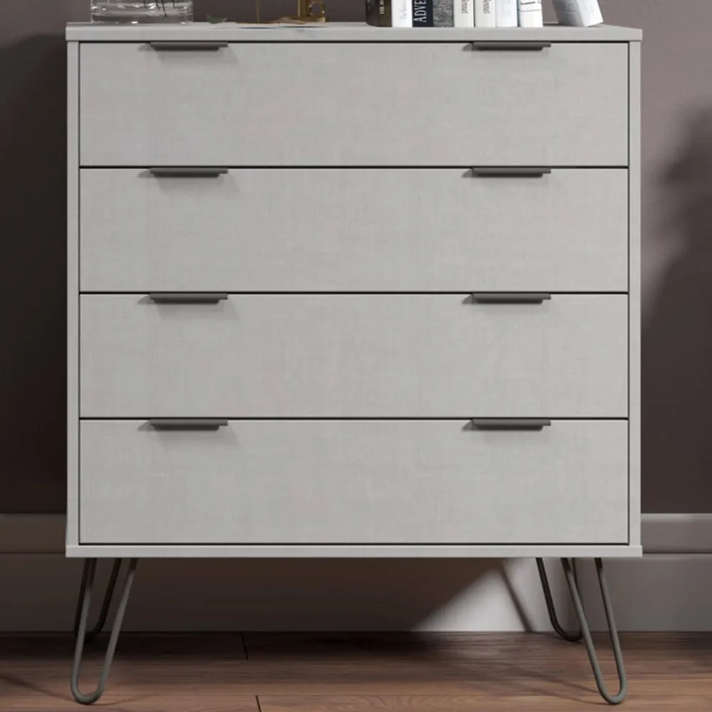 Augusta 4 Drawer Chest of Drawers - Grey