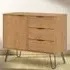 Augusta Single Door 3 Drawer Sideboard - Brown, Pine