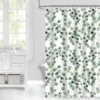 Aura Eucalyptus Shower Curtain - White
