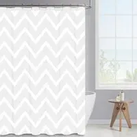 Aura Grey Zigzag Shower Curtain - Grey