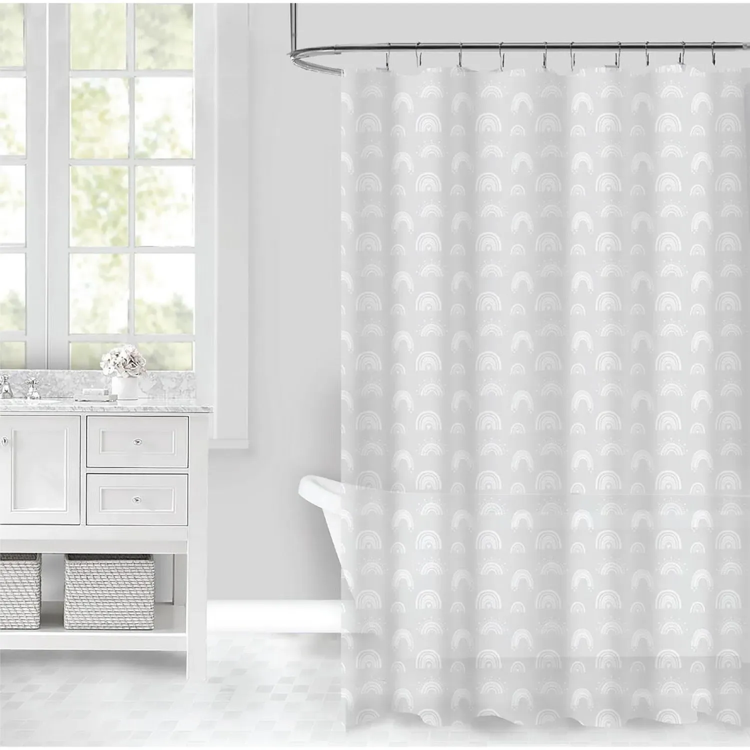 Aura Rainbow PEVA Shower Curtain - 180 x 180cm