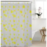 Aura Rubber Ducks PEVA Shower Curtain - Yellow