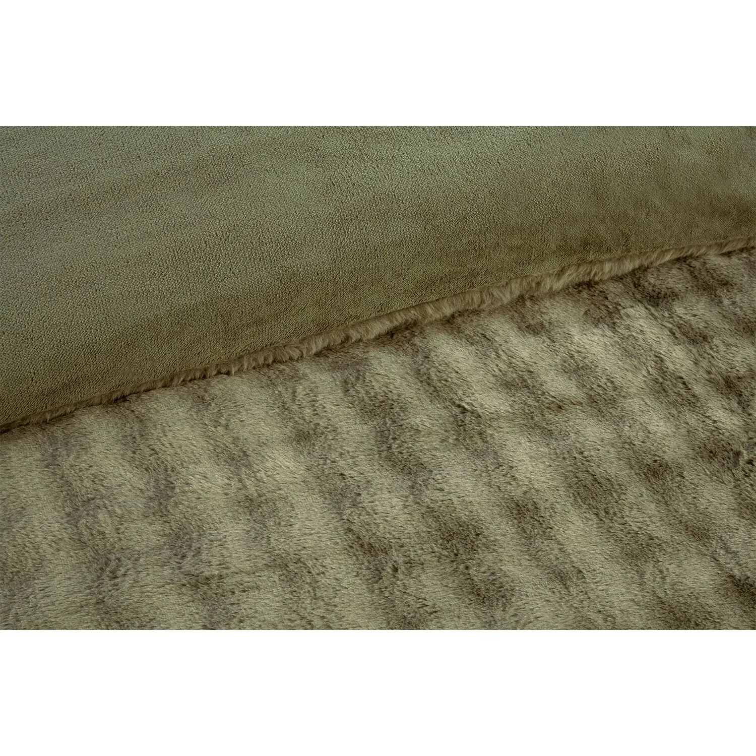 Aurora Double Faux Fur Duvet Set - Khaki