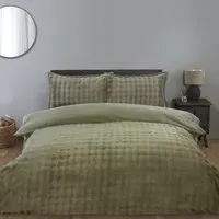 Aurora Faux Fur Duvet Set - Green