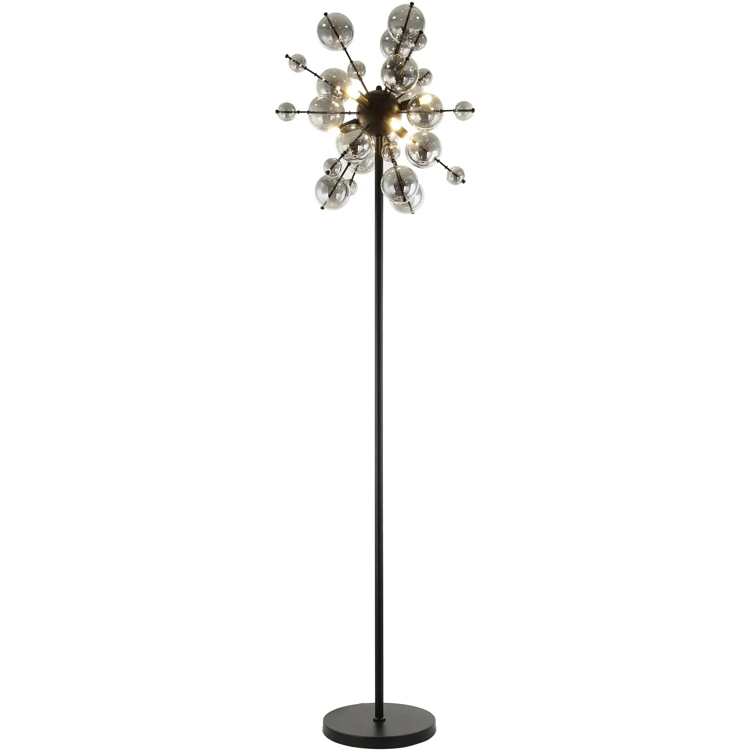 Aurora Floor Lamp - Black, Smoked Glass