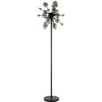 Aurora Floor Lamp - Black, Smoked Glass