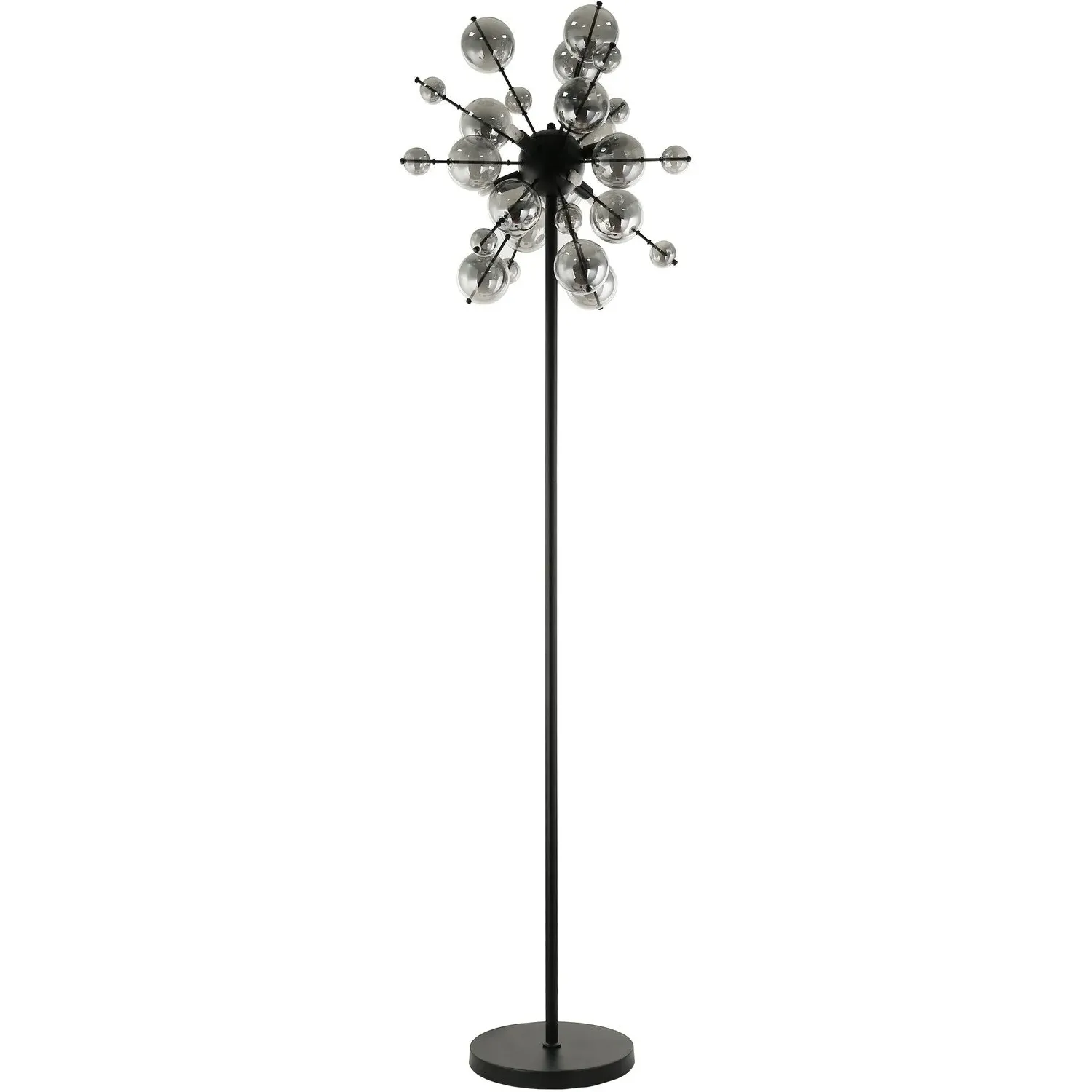 Aurora Floor Lamp - Black, Smoked Glass