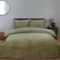 Aurora Single Faux Fur Duvet Set - Khaki