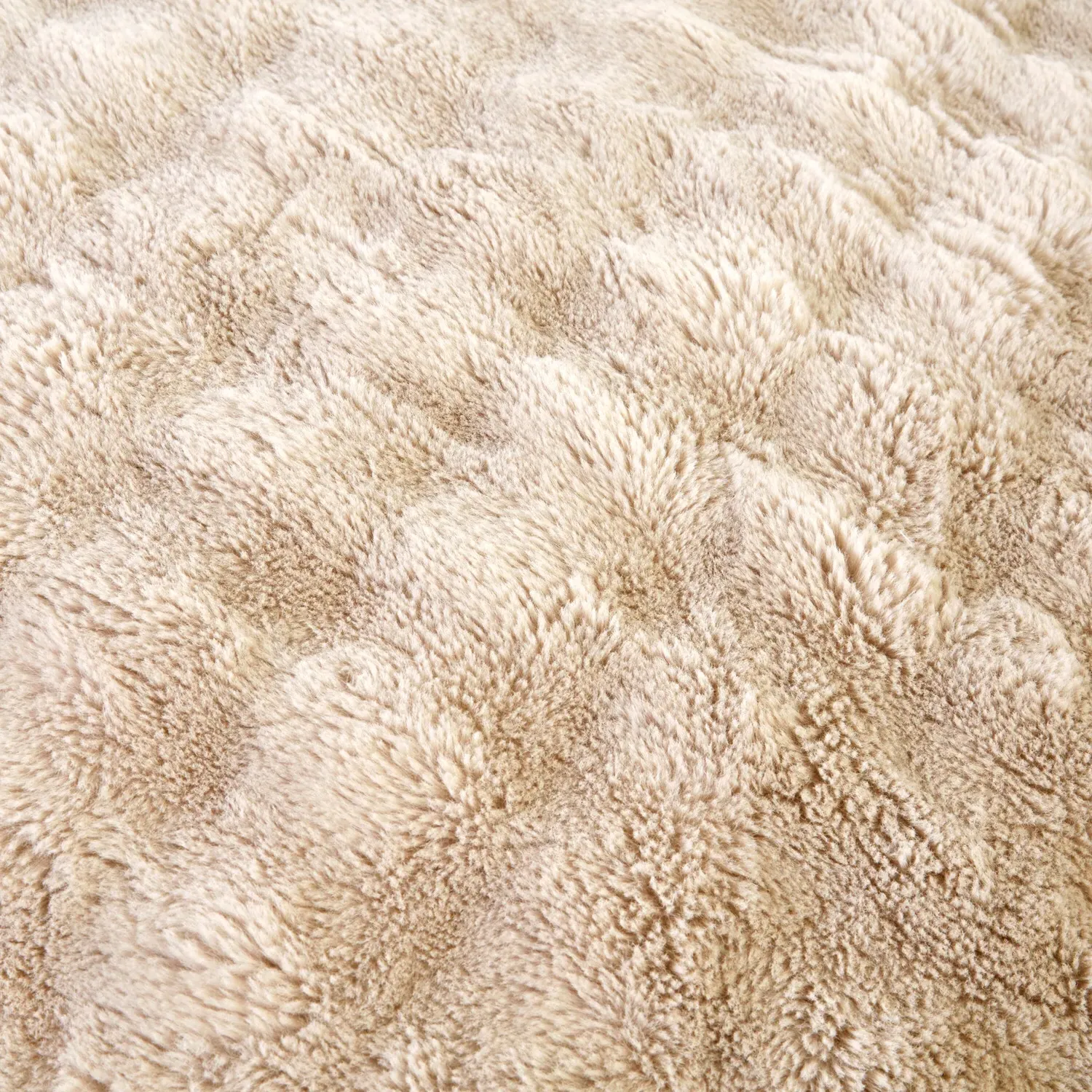Aurora Super King Faux Fur Duvet Set - Champagne