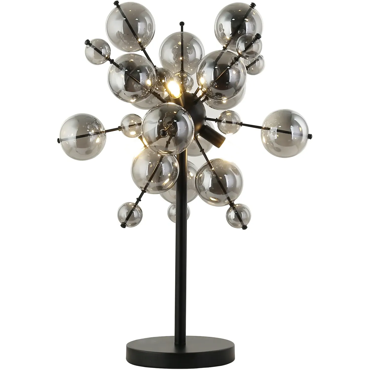 Aurora Table Lamp - Black, Smoked Glass