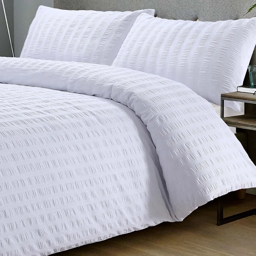 Autograph Double Seersucker Duvet Set - White, Polycotton