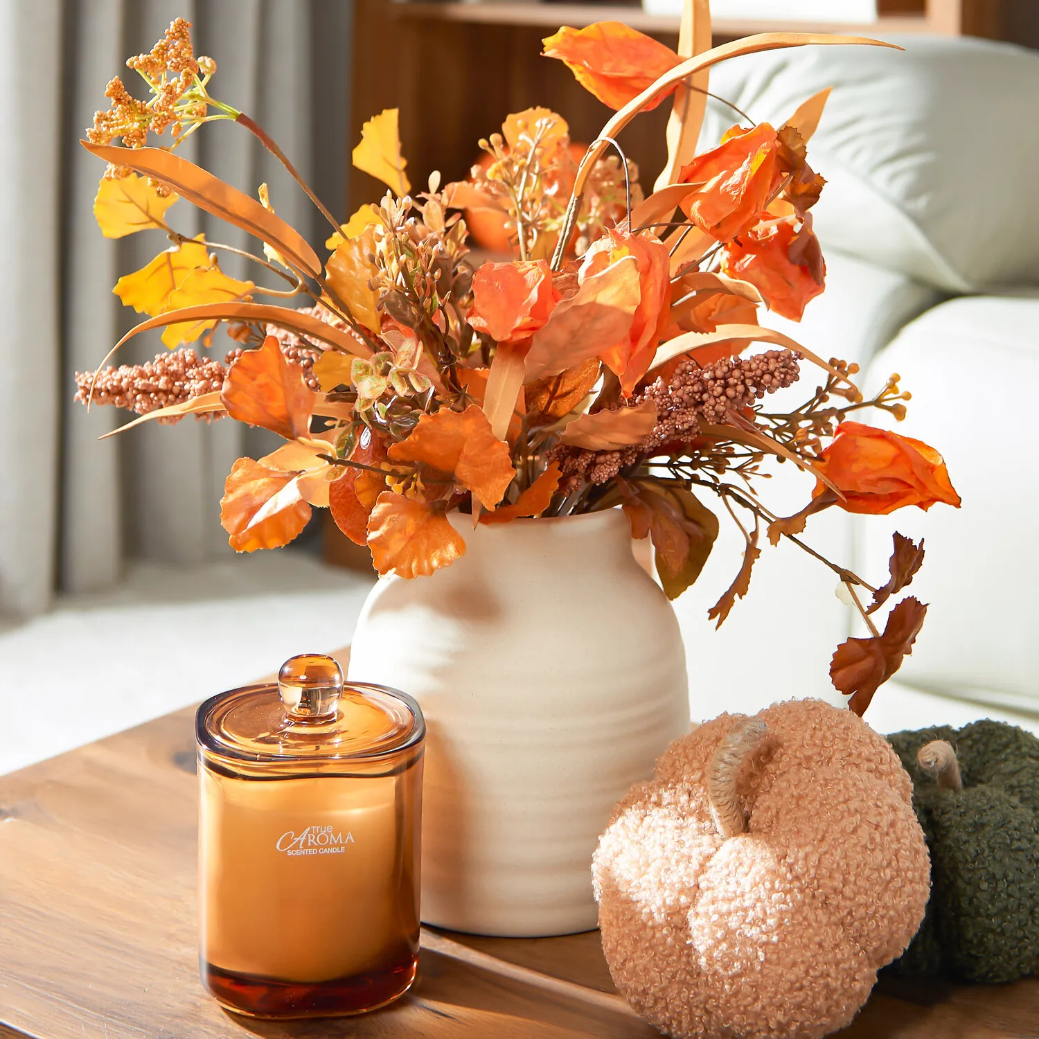Autumn Garden Vase Arrangement - Orange
