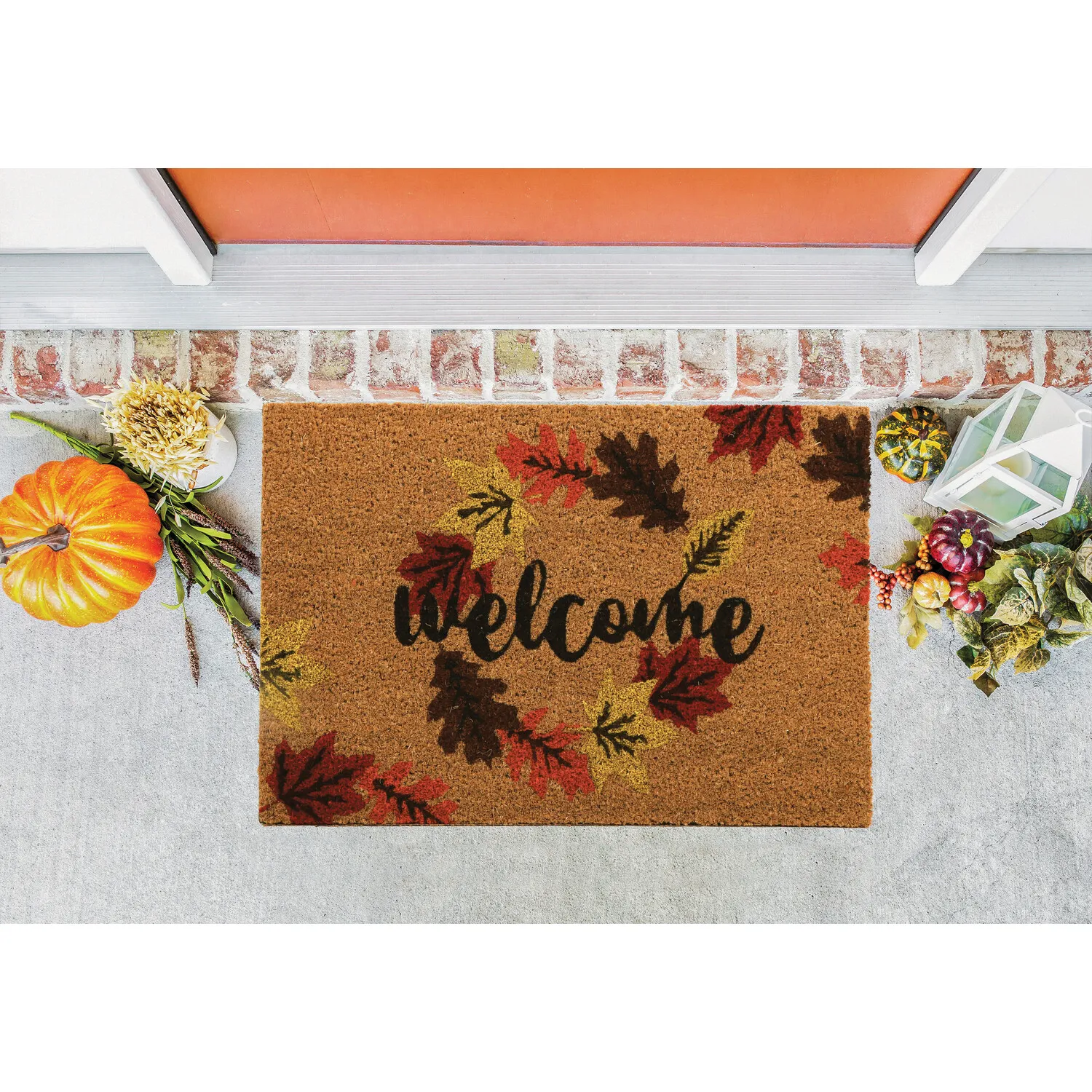 Autumn Printed Coir Door Mat - Brown