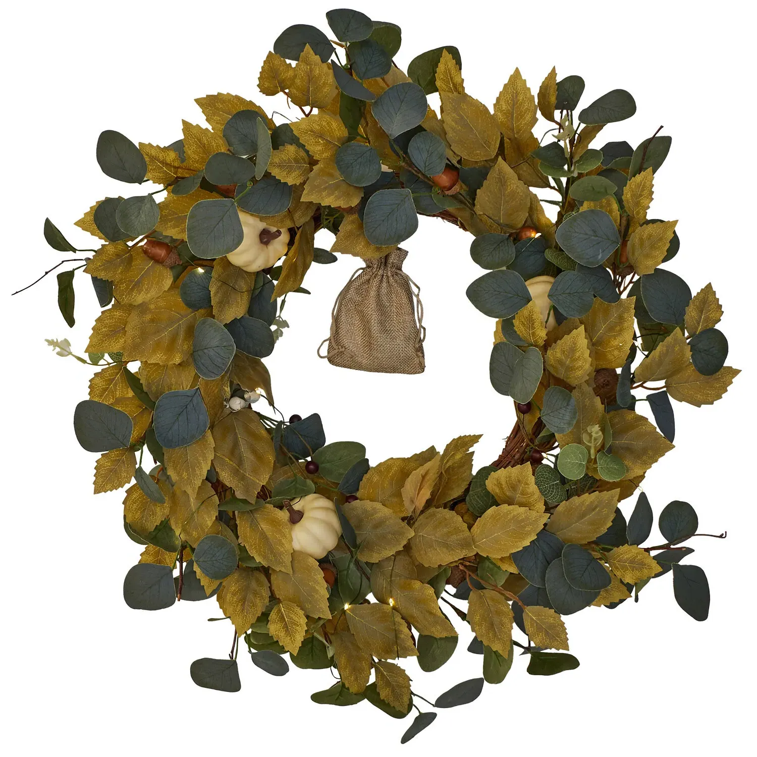 Autumnal Enchanted LED Wreath - Multicolour