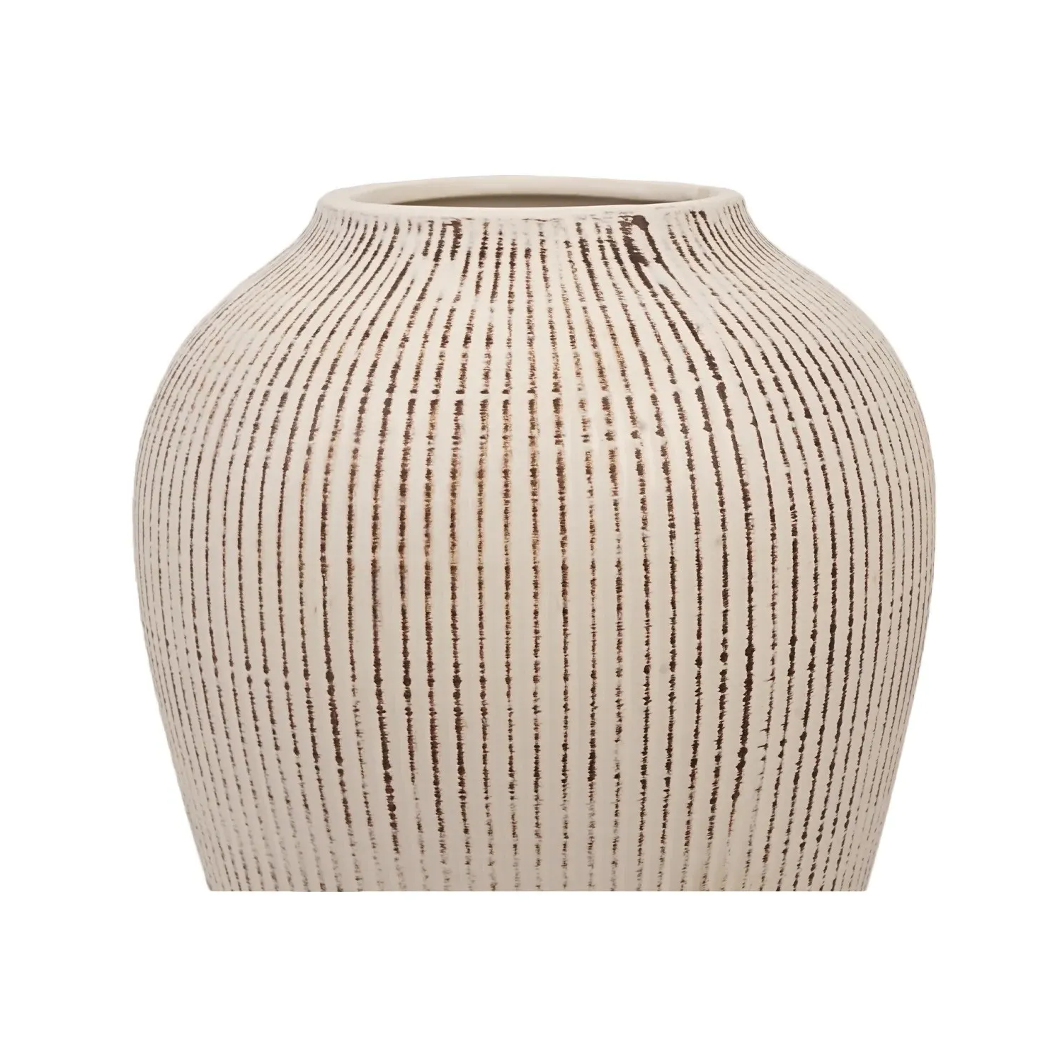 Ava Textured Vase - White