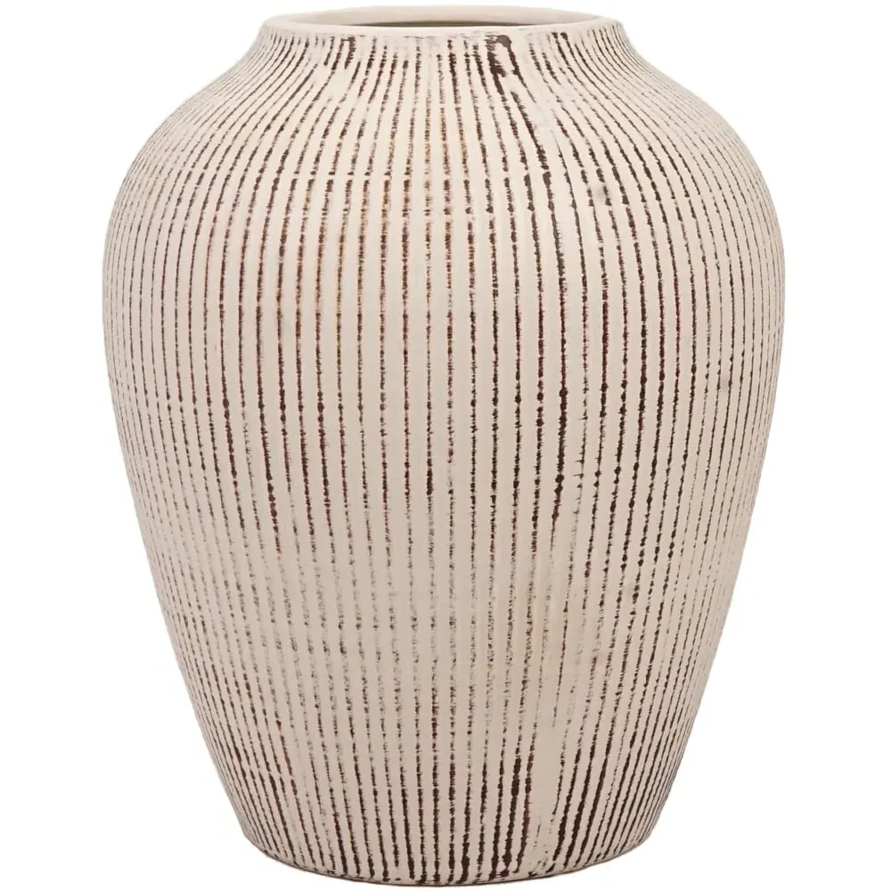 Ava Textured Vase - White