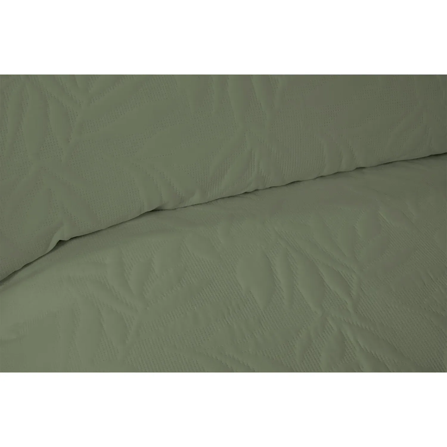 Avery Leaf King Size Duvet Cover and Pillowcase Set - Olive Green