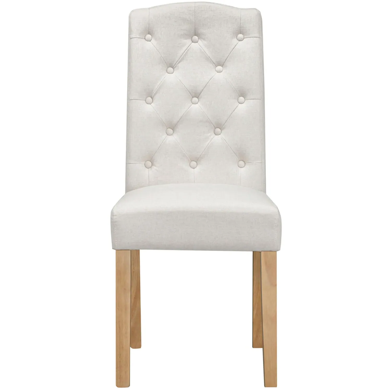 Avesbury Buttoned Dining Chairs Set of 2 - Cream, Linen