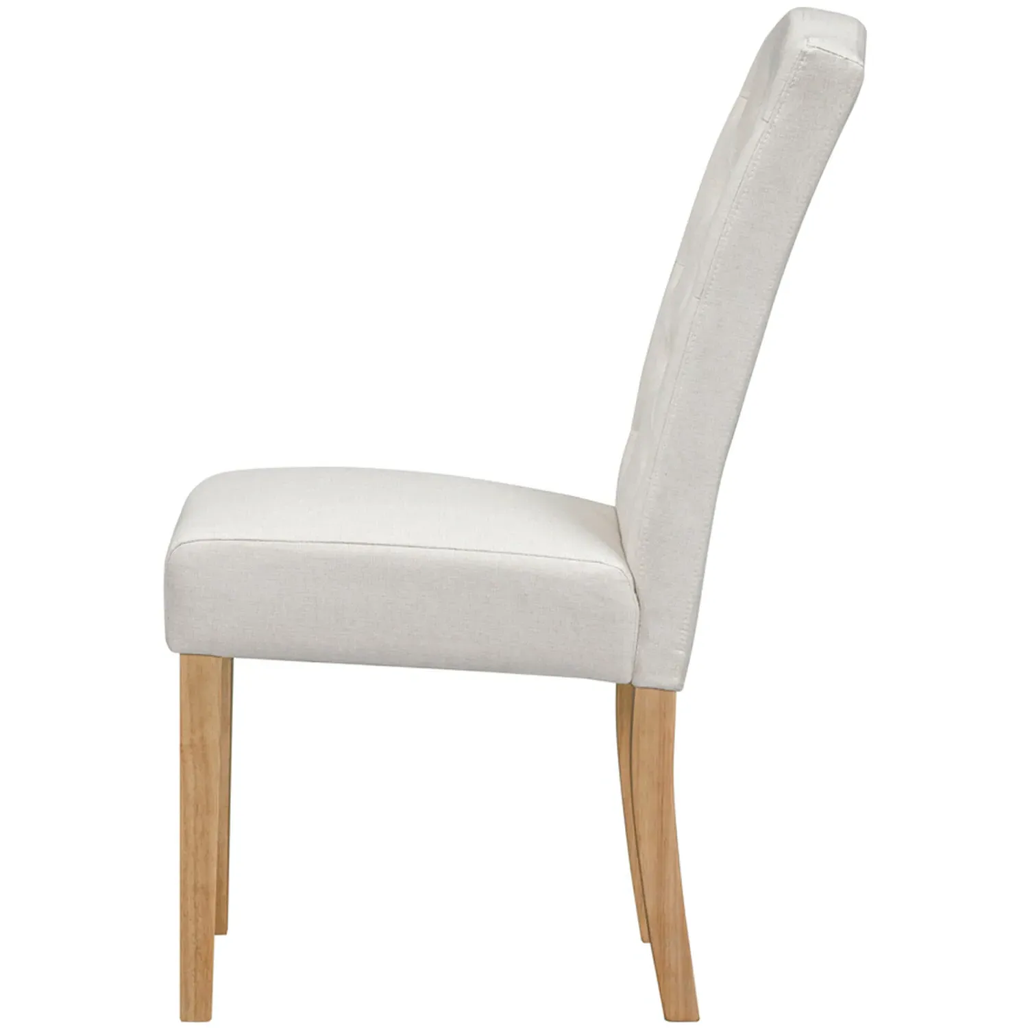 Avesbury Buttoned Dining Chairs Set of 2 - Cream, Linen