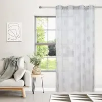 Aviemore Embroidered Voile Curtain - Grey