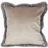 Axton Velvet Fringed Cushion - Stone