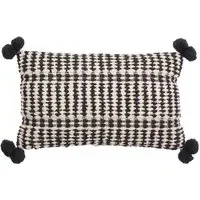 Ayaan Pom Pom Cushion - Black