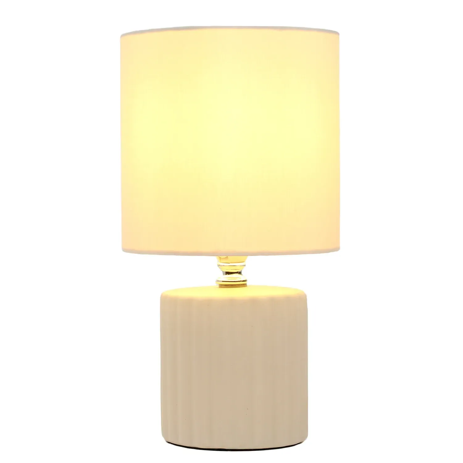 Ayla Ribbed Table Lamp - Cream, Ceramic