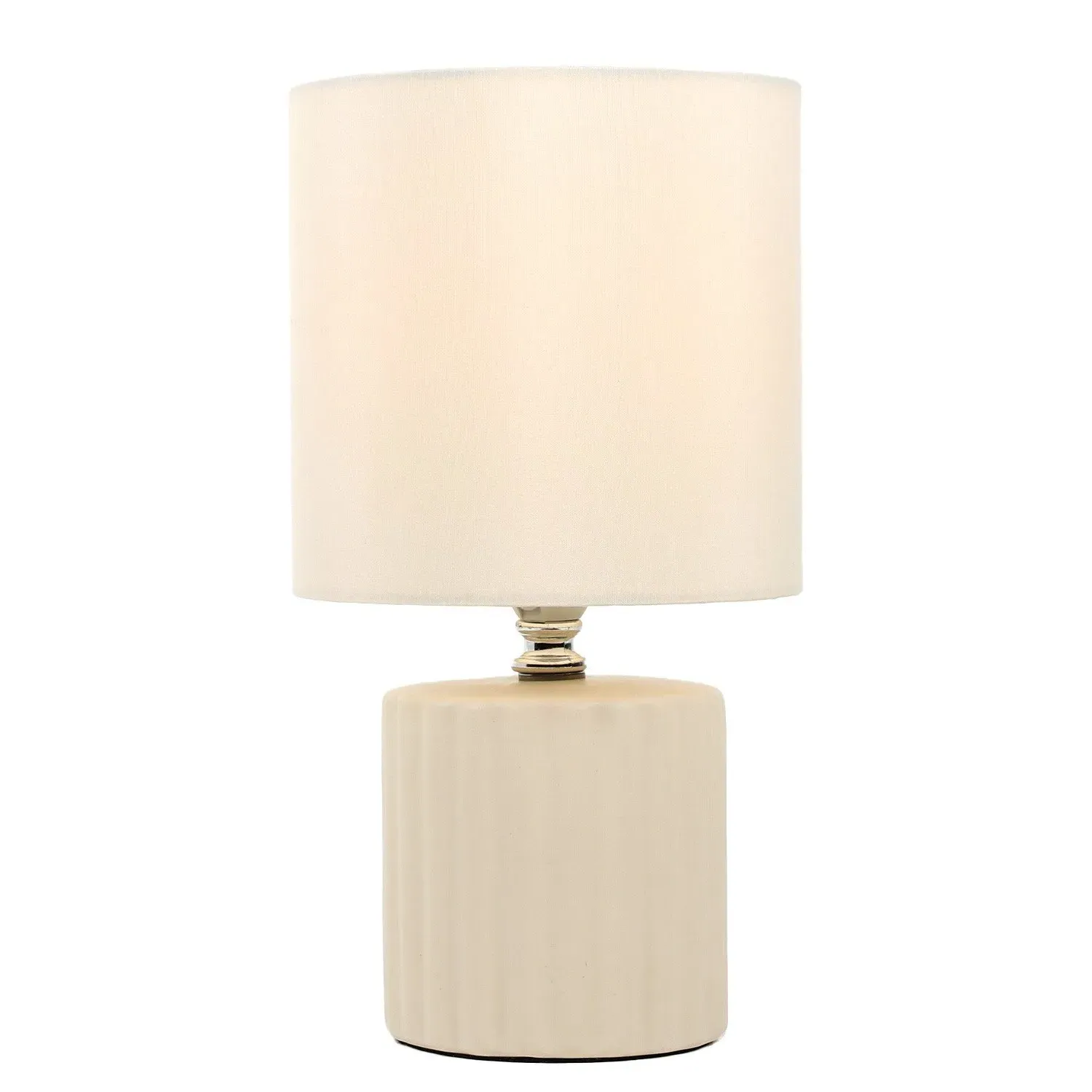 Ayla Ribbed Table Lamp - Cream, Ceramic image
