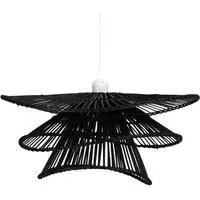 Azara 3-Tier Rattan Effect Shade - Black