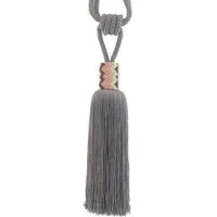 Aztec Curtain Tie Back - Grey and Pink