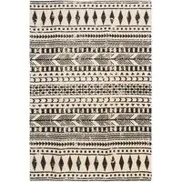 Aztec Entriee Rug 90cm - Black, Cotton