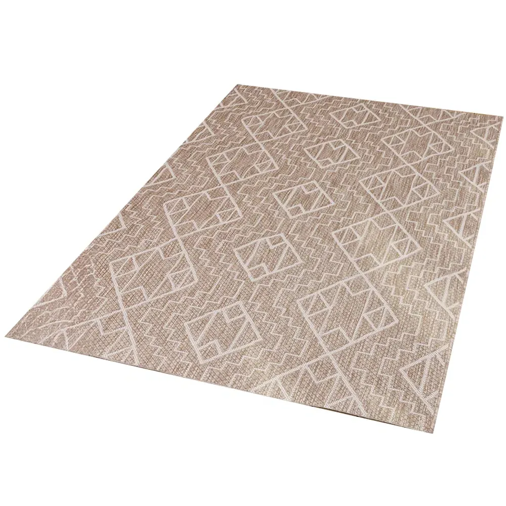Aztec Indoor Outdoor Rug 120cm - Beige, Polypropylene image